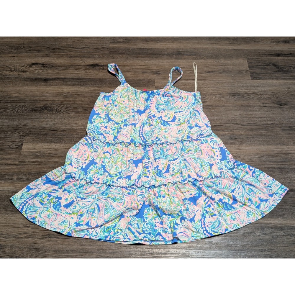 Lilly Pulitzer Loro‎ Swing Paisley Tiered Trapeze Mini Sun Dress Womens Size M